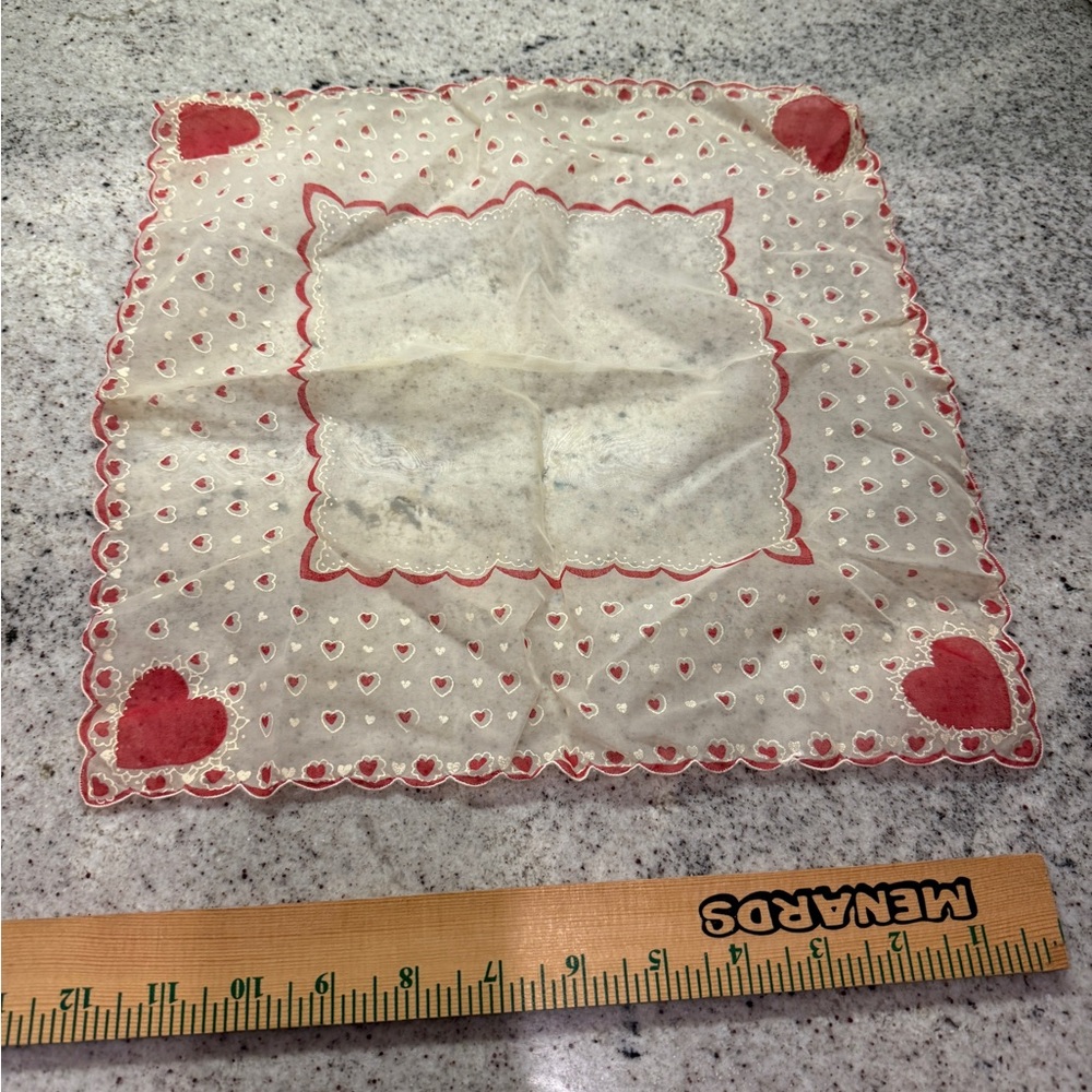 Vintage Valentine’s Heart Handkerchiefs - Picture 2 of 5